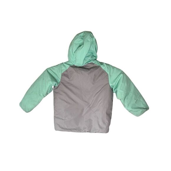 The North Face Blue Green Girl Reversible Perseus Insulated Hooded Jacket Sz 4T - Picture 7 of 9
